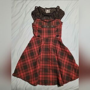 Killstar Red and Black Plaid Dress